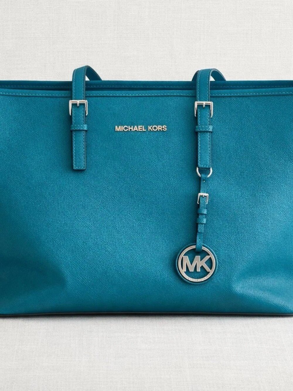 New Michael Kors Blue/Green Tote Bag Purse - Picture 1 of 13